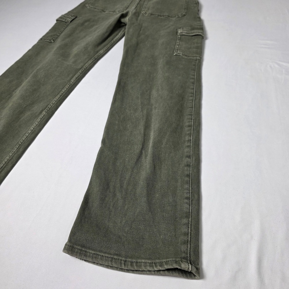 Hollister Cargo Dad Jeans Women 23S Olive Green‎ Ultra High-Rise Vintage Stretch - Picture 13 of 13